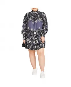 Платье Cassia Placement больших размеров CITY CHIC, синий