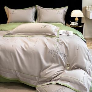 LUOLAI HOME Комплект постельного белья 4 предмета: простыня на резинке 180 см, пододеяльник 220x240 см