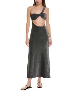 WeWoreWhat Асимметричное трикотажное платье макси с оборками, черный