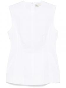Tory Burch поплиновый топ без рукавов, белый