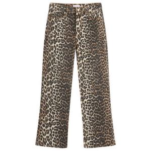 Джинсы клеш с леопардовым принтом Ganni, леопардовый принт