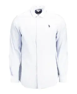 Рубашка с вышивкой и французским воротником. U.S. Polo Assn., синий