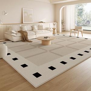 Budis Ковер 200х300 см для гостиной, светлый люкс, водостойкий, моющийся, китайский плюш, утолщенный, узор "сумеречная решетка"