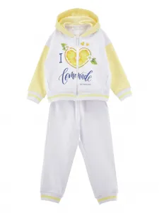 Спортивный костюм с графичным принтом Monnalisa, белый