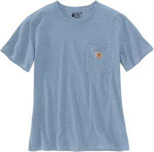Carhartt женская футболка с карманом, свободный крой, плотная ткань, короткий рукав, Alpine Blue Heather