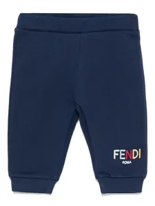 Спортивные брюки с вышитым логотипом FENDI KIDS, синий