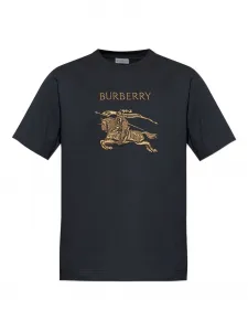 Футболка с вышитым логотипом Burberry, черный