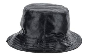 GUCCI Кожаная шляпа-ведро с монограммой, Black