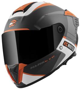 Шлем FC-Moto hawk evo-x, Black Matt/White/Orange