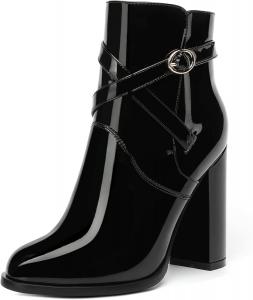 Женские сапоги SKYSTERRY, с легким надеванием, с круглым носком, для вечернего платья, на массивном каблуке, до щиколотки, 10,2 см