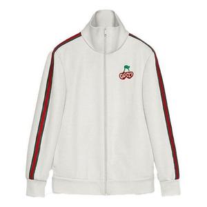 Куртка knitted bead cotton zip jacket for white Gucci, белый