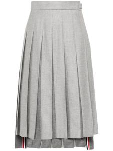 Шерстяная юбка миди со складками Thom Browne, серый