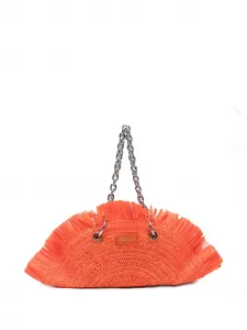 Плечевая сумка из рафии с цепочкой BLUMARINE, оранжевый