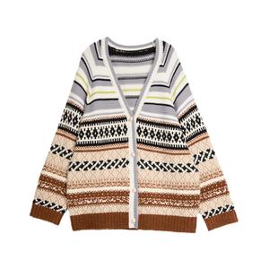 ELLE Кардиган женский V-образный вырез умеренный Caramel