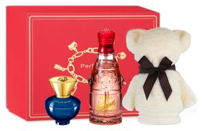 деним, Dylan, Genuine Pink Diamond, Dylan женские парфюмерные наборы туалетная вода цветочно-фруктовый 75мл+5мл VERSACE, красный Denim 75ml+Dylan Women's Perfume 5ml