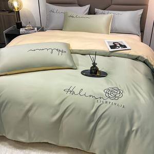 LUOLAI HOME Комплект постельного белья 3 предмета, простыня 120x200 см, цвет молочно-зеленый кардамон