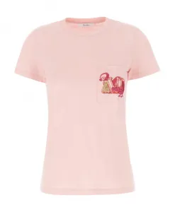 Повседневная хлопковая футболка для женщин Max Mara, розовый