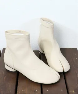 Каблук цилиндрической формы 3 см, цельные, офисные повседневные, эластичные ботинки-таби 9066 Liberty Doll, цвет Ivory