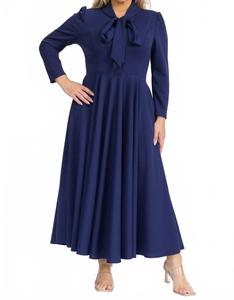 Бант-галстук платье трапеция в темно-синем цвете Karen T Design