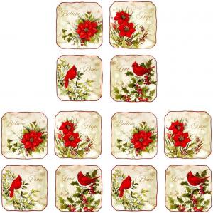 Certified International Winter's Medley тарелки для канапе/ланча 14,6 см, набор из 4 штук, мультиколор, 3 упаковки