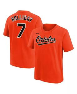 Футболка Big Boys and Girls Jackson Holliday Orange Baltimore Orioles с именем и номером Nike, оранжевый