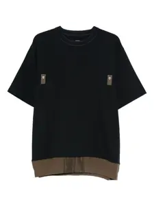 Футболка с аппликацией Sacai, синий