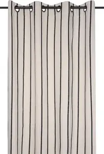 Хлопковая штора на люверсах, TROP, черная полоска, 135 х 260 см Stof