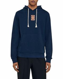 Оверсайз худи с аппликацией Sandro, синий