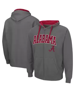 Мужская толстовка с молнией Alabama Crimson Tide большого и высокого размера, цвет угольный Colosseum