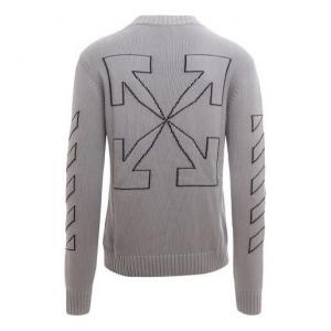 Свитер men's logo embroidered wool sweater gray Off-White, мультиколор