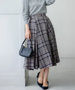 Прозрачная клетчатая расклешенная юбка из саржи Suite, цвет Beige 3[333]