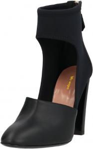 Женские закрытые ботильоны с заостренным носком и вырезом, сзади молния, высокие каблуки-блоки, ботинки до щиколотки для повседневной работы и офиса, размеры 4-16 US Wo wagas, Black