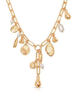 Колье-лариата с подвесками из плавленого металла ETTIKA, Gold