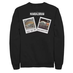 Мужской свитшот с изображением «Звездных войн», «Мандалорец, ребенок», «Фото-воспоминания» Licensed Character, черный
