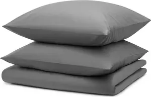 Комплект постельного белья 240x220 см + 2 наволочки 50x80 см - простыни из микрофибры 240x220 см - комплект постельного белья из 3 предметов, серый Blumtal