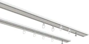 Карниз Indeko "перенавеска", 2 направляющие, внутренняя направляющая от 1 до 4 направляющих, желаемая длина 450 см, белый