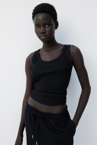 Майка в рубчик H&M, черный