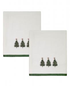 Набор банных полотенец Trees Cotton, 2 шт, 50" x 27" Avanti, White