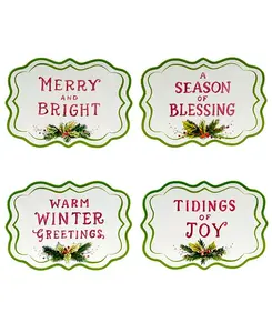 Канапе-Тарелки в виде снеговика, набор из 4 шт. Certified International, multi