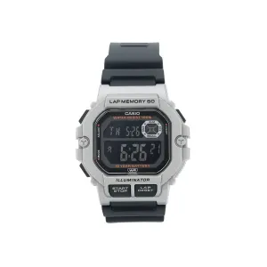 Часы CASIO Stylish Quartz Movement 47.2*44.5*13.4mm Resin Strap Watch Black Silver Unisex Mens, черный