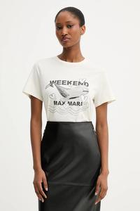 Хлопковая футболка GUGLIA Weekend Max Mara, бежевый