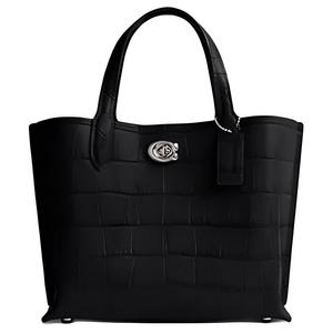 Сумка-шоппер Willow из кожи, средний размер, женская, черная COACH