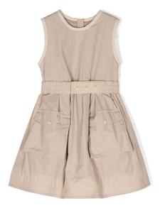Moncler Enfant платье A-силуэта со складками, нейтральный цвет