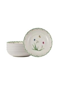 Набор салатниц Villeroy & Boch Colourful Spring, 6 предметов, 0,37 л, 18,7 см, белый/зеленый