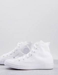Белые однотонные кроссовки Converse Chuck Taylor All Star Hi до щиколотки