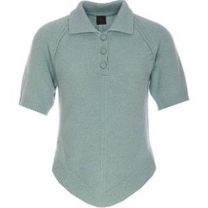 Футболка-поло с асимметричным подолом PINKO, зелёная