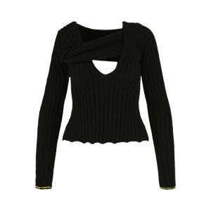 Свитер Bottega Veneta Boucle Ribbed V Neck Sweater 'Black'
