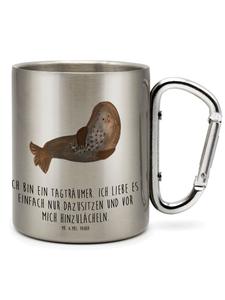 Кружка с серебристой надписью "Смеющийся тюлень" Mr. & Mrs. Panda