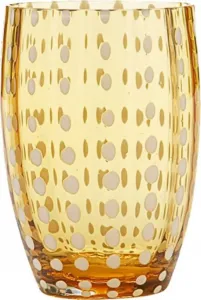 Бокал Zafferano Perle Amber - выдувное цветное стекло, 320 мл, ручная работа - Набор из 2 стаканов ручной работы для воды или коктейлей zafferano