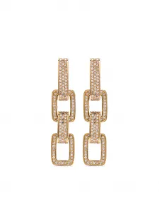 Серьги-подвески Triple Deco Link из желтого золота с бриллиантами SHAY, золотой